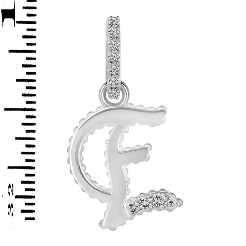 Cubic Zirconia Alphabet E Pendant CUZ-RDA-187.