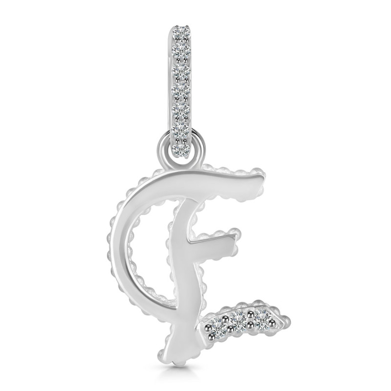 Cubic Zirconia Alphabet E Pendant CUZ-RDA-187.