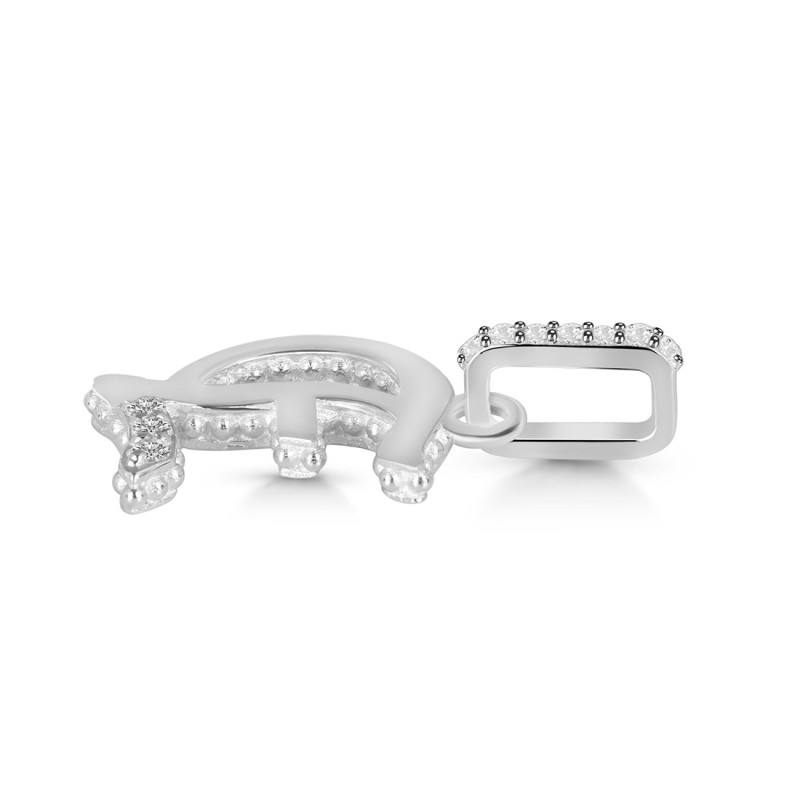 Cubic Zirconia Alphabet E Pendant