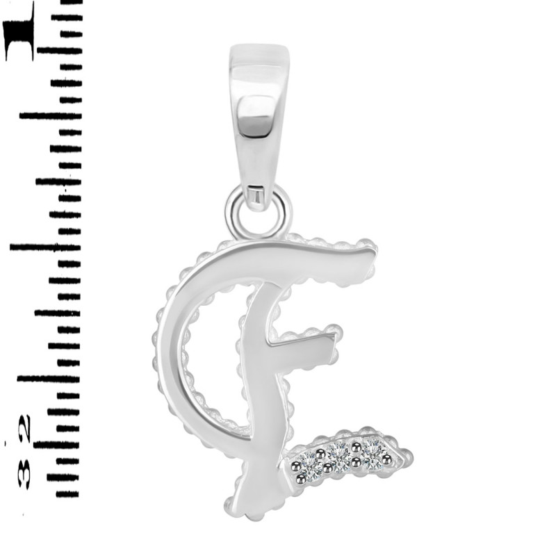Cubic Zirconia Alphabet E Pendant CUZ-RDA-161.