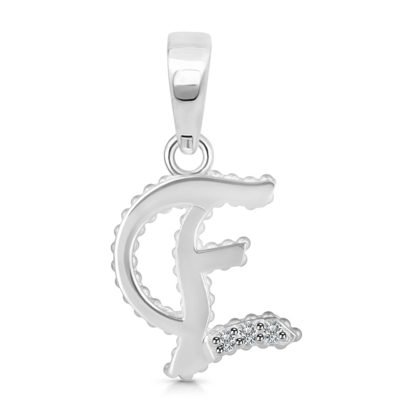 Cubic Zirconia Alphabet E Pendant CUZ-RDA-161.