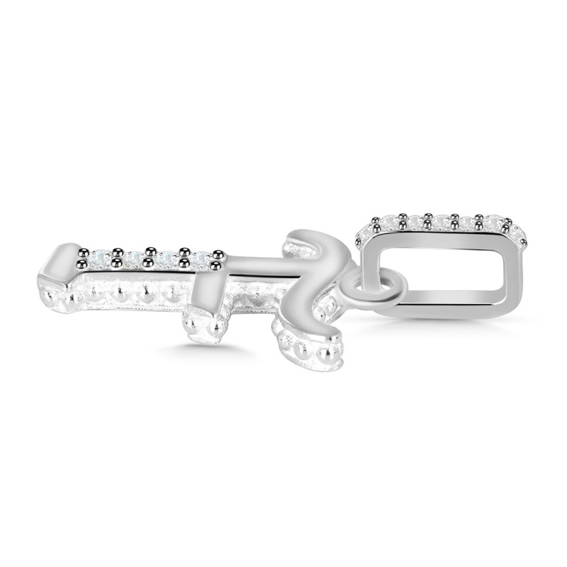 Cubic Zirconia Alphabet F Pendant