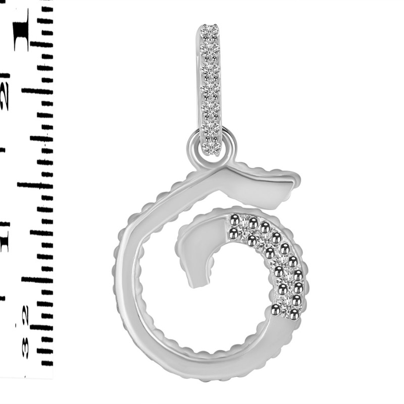 Cubic Zirconia Alphabet G Pendant CUZ-RDA-189.