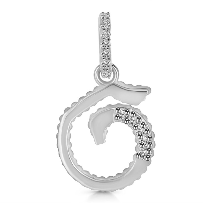 Cubic Zirconia Alphabet G Pendant CUZ-RDA-189.