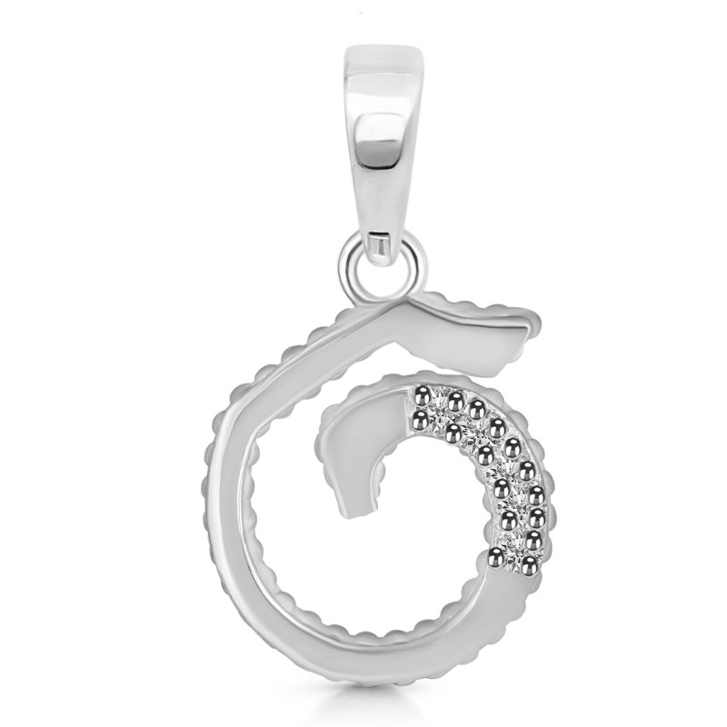 Cubic Zirconia Alphabet G Pendant CUZ-RDA-163.