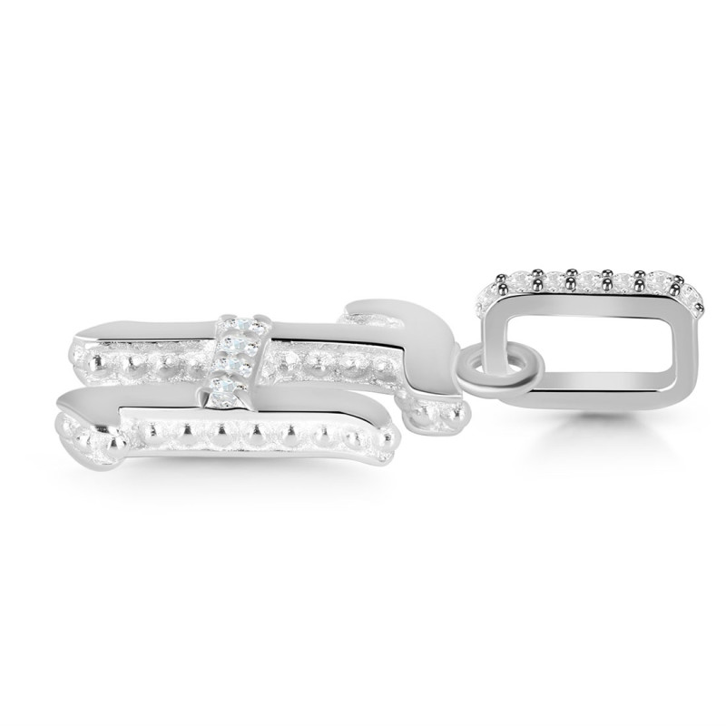 Cubic Zirconia Alphabet H Pendant