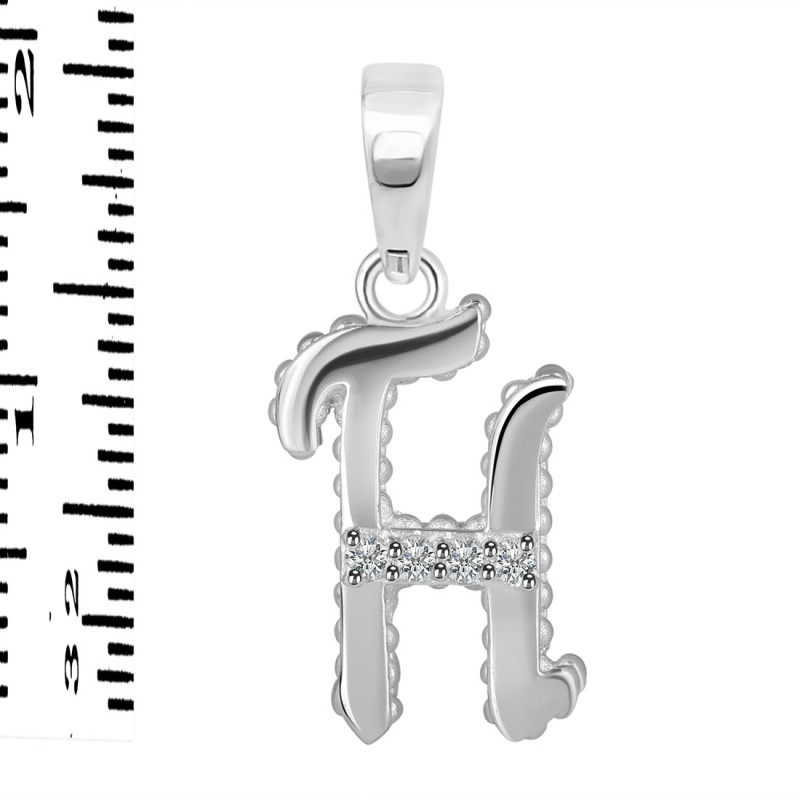 Cubic Zirconia Alphabet H Pendant CUZ-RDA-164.