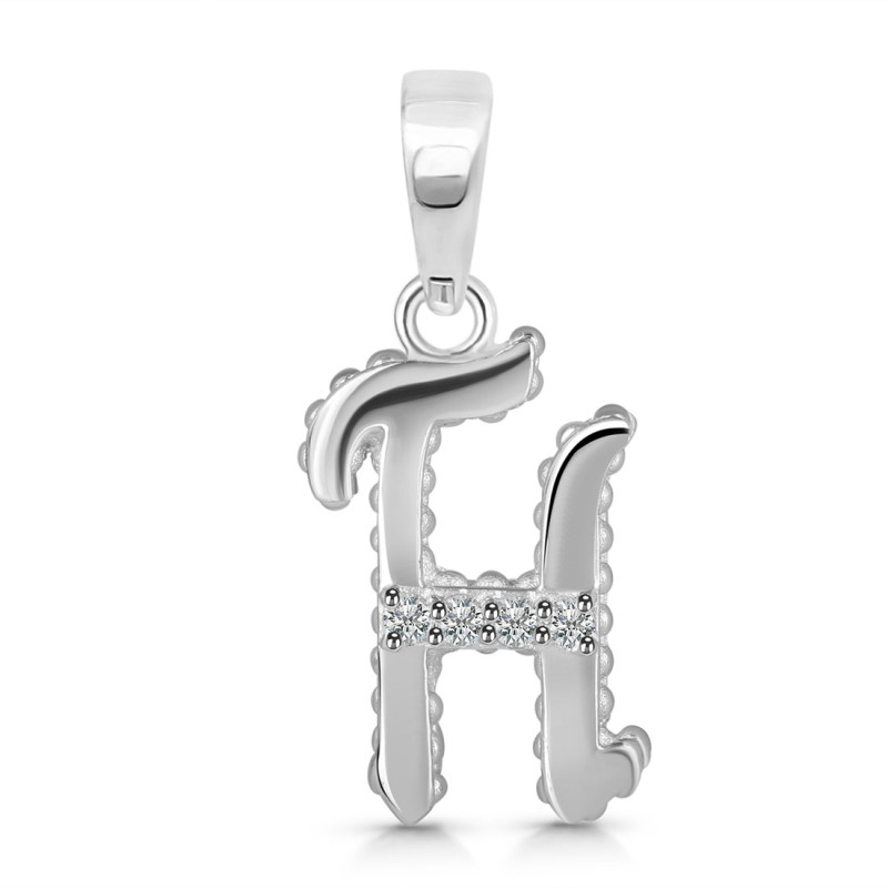 Cubic Zirconia Alphabet H Pendant CUZ-RDA-164.