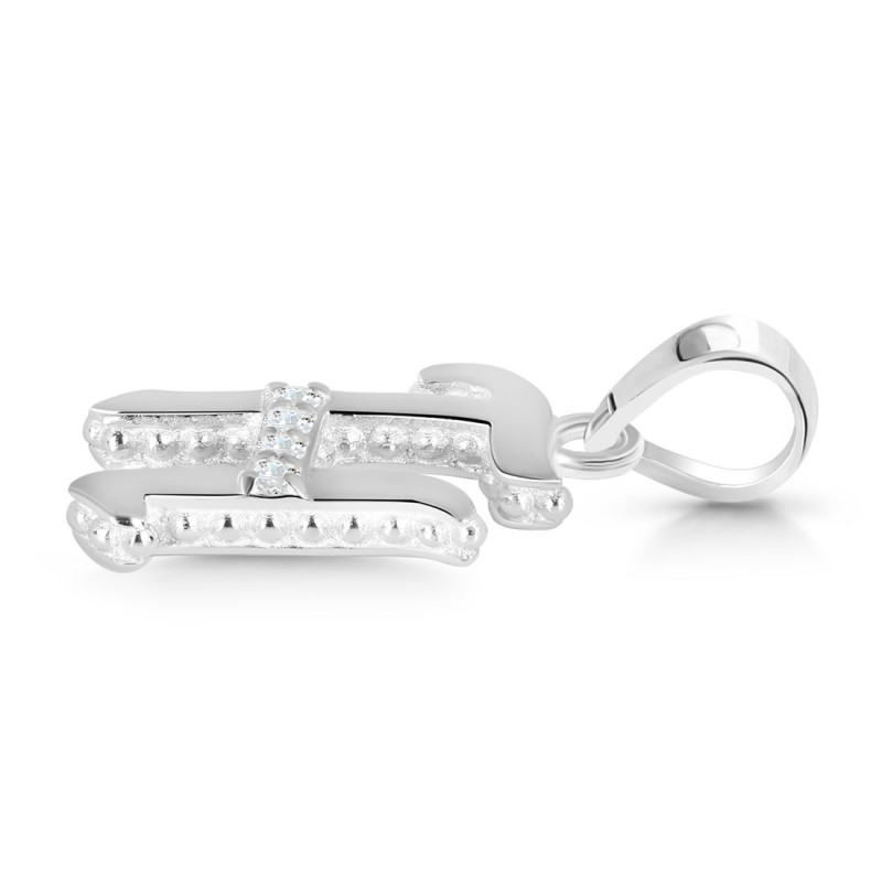 Cubic Zirconia Alphabet H Pendant