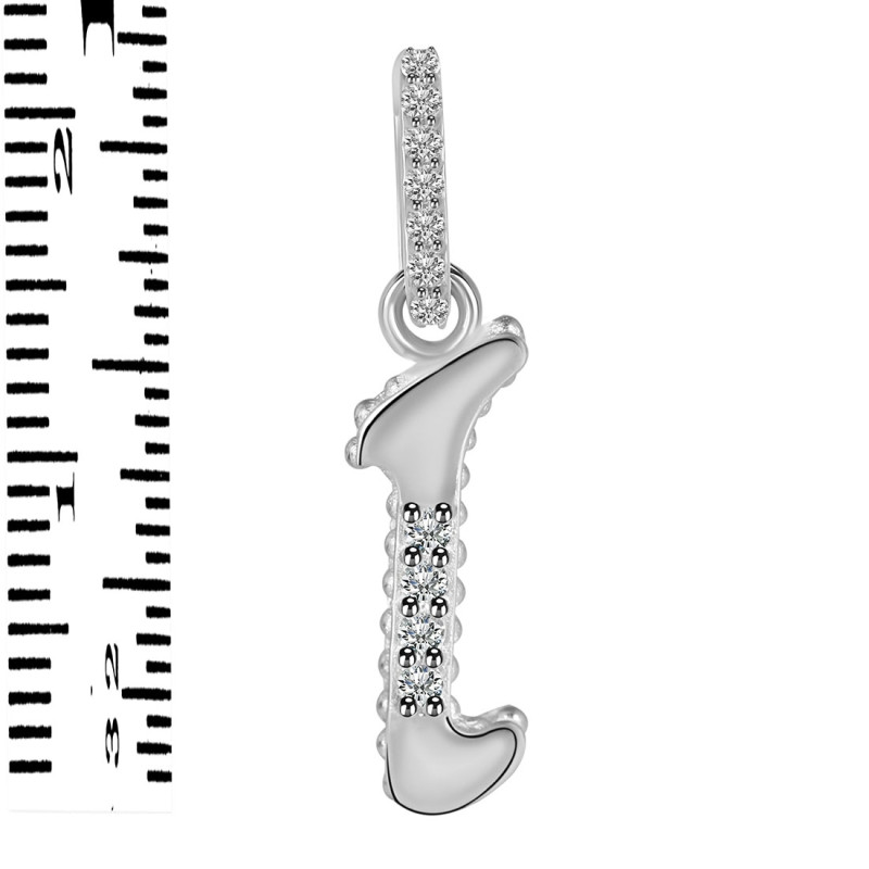 Cubic Zirconia Alphabet I Pendant CUZ-RDA-191.