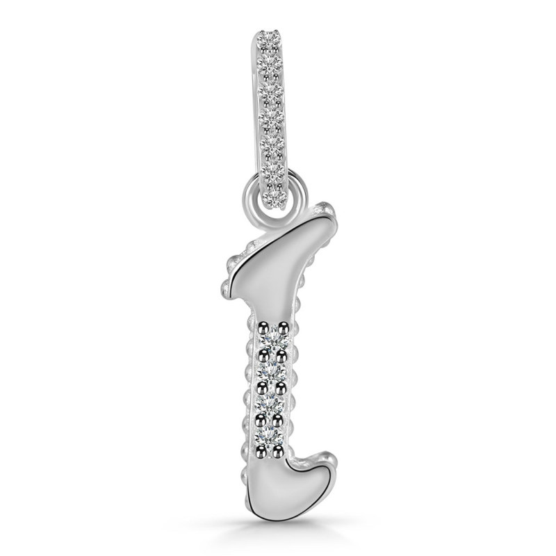 Cubic Zirconia Alphabet I Pendant CUZ-RDA-191.
