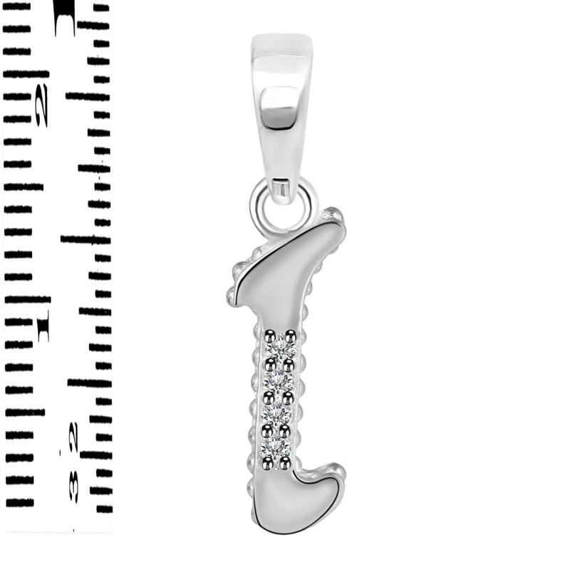 Cubic Zirconia Alphabet I Pendant CUZ-RDA-165.
