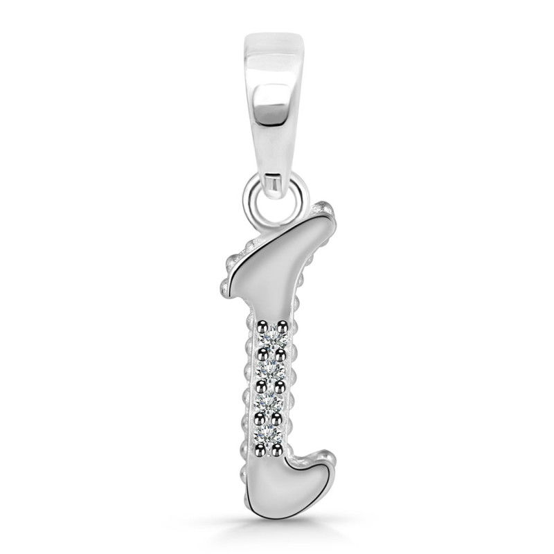Cubic Zirconia Alphabet I Pendant CUZ-RDA-165.