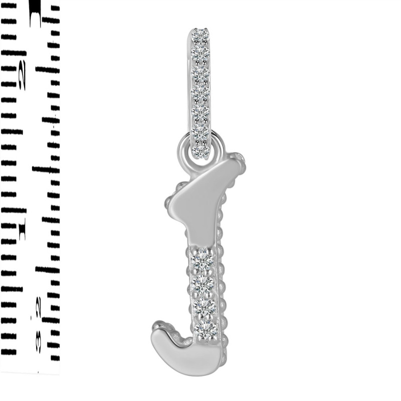 Cubic Zirconia Alphabet J Pendant CUZ-RDA-192.