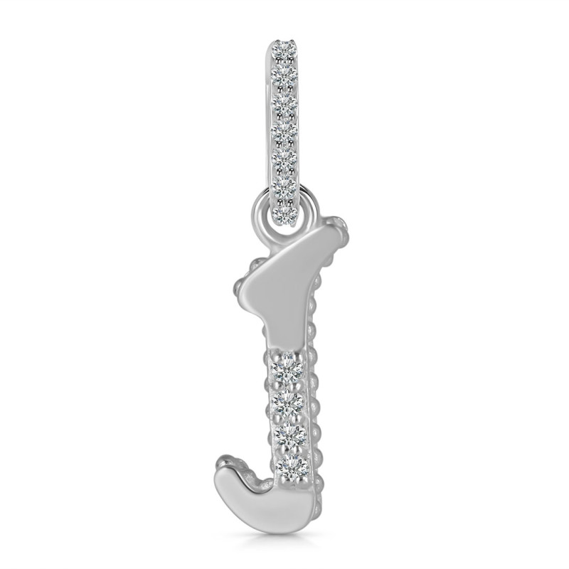 Cubic Zirconia Alphabet J Pendant CUZ-RDA-192.