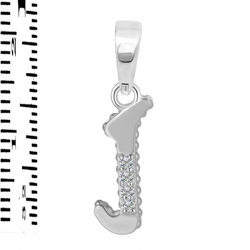 Cubic Zirconia Alphabet J Pendant CUZ-RDA-166.
