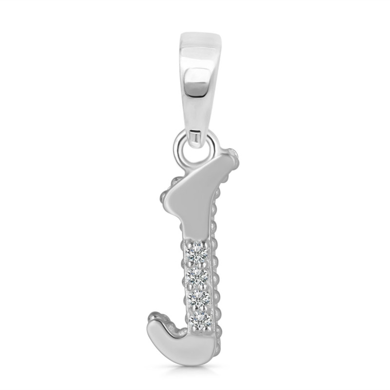 Cubic Zirconia Alphabet J Pendant CUZ-RDA-166.