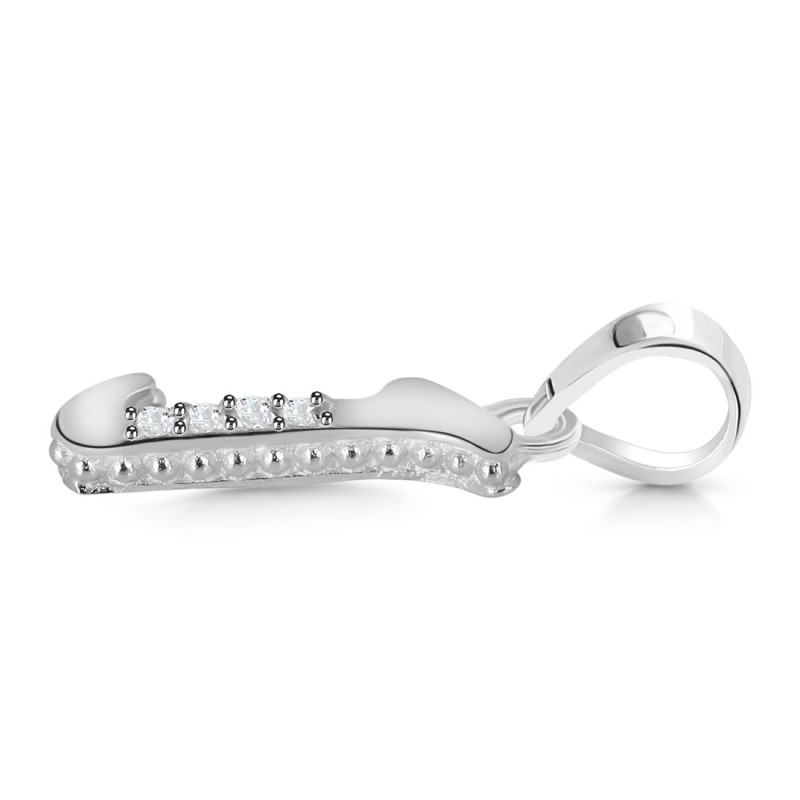 Cubic Zirconia Alphabet J Pendant