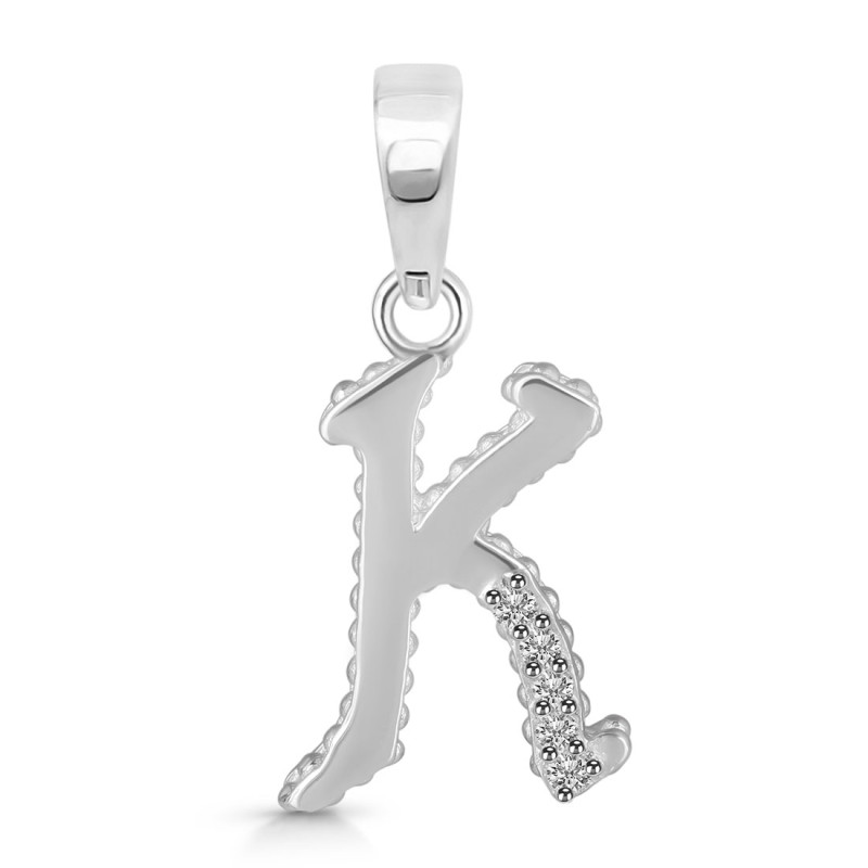 Cubic Zirconia Alphabet K Pendant CUZ-RDA-167.