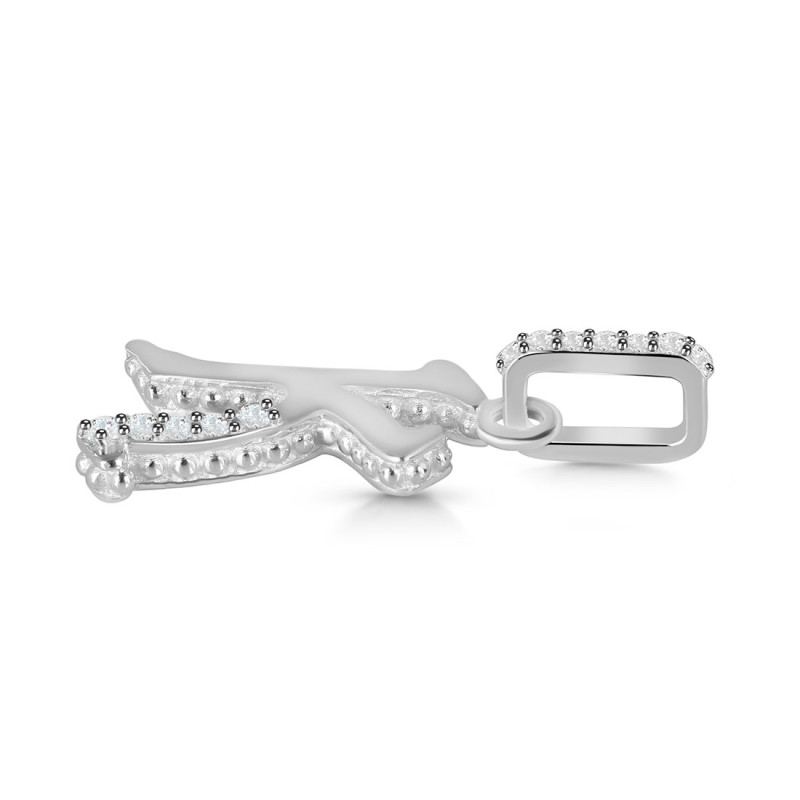 Cubic Zirconia Alphabet K Pendant