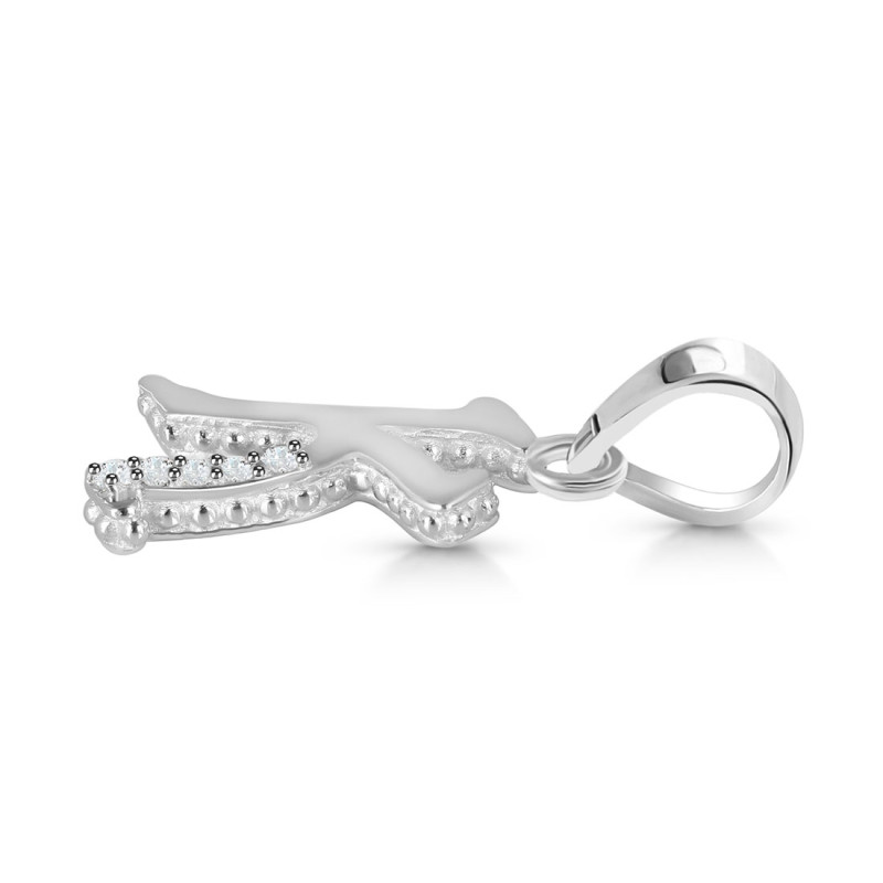 Cubic Zirconia Alphabet K Pendant
