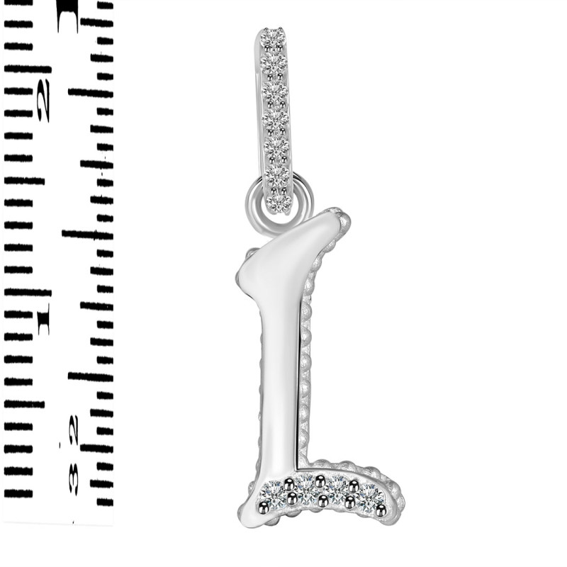 Cubic Zirconia Alphabet L Pendant CUZ-RDA-194.