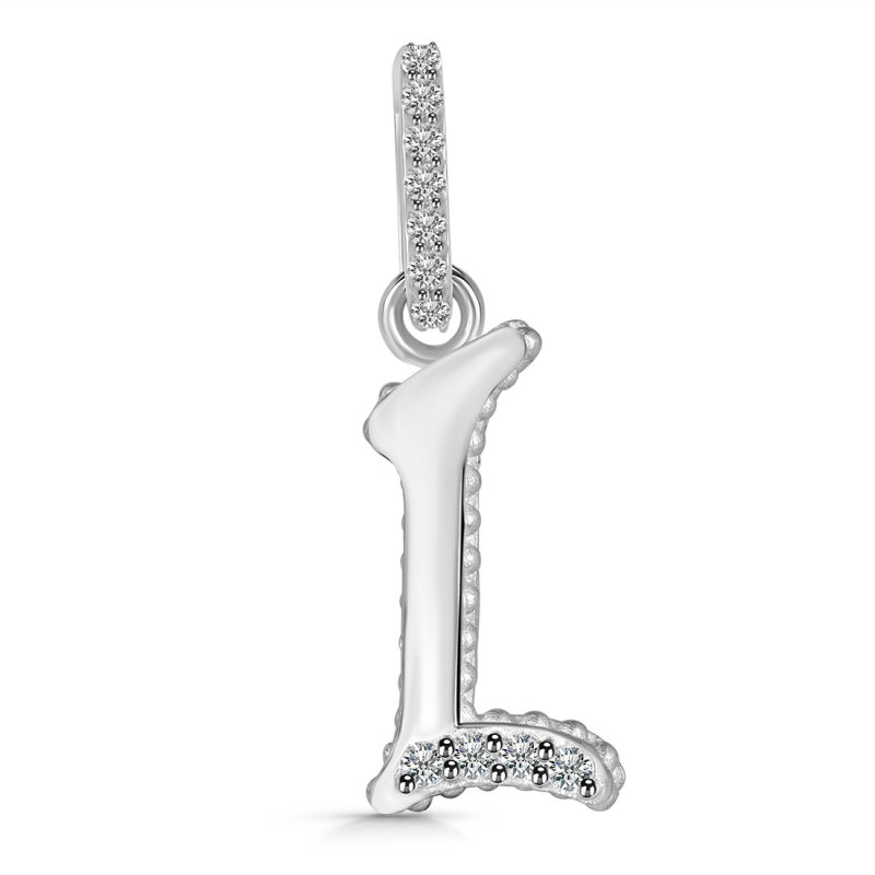 Cubic Zirconia Alphabet L Pendant CUZ-RDA-194.