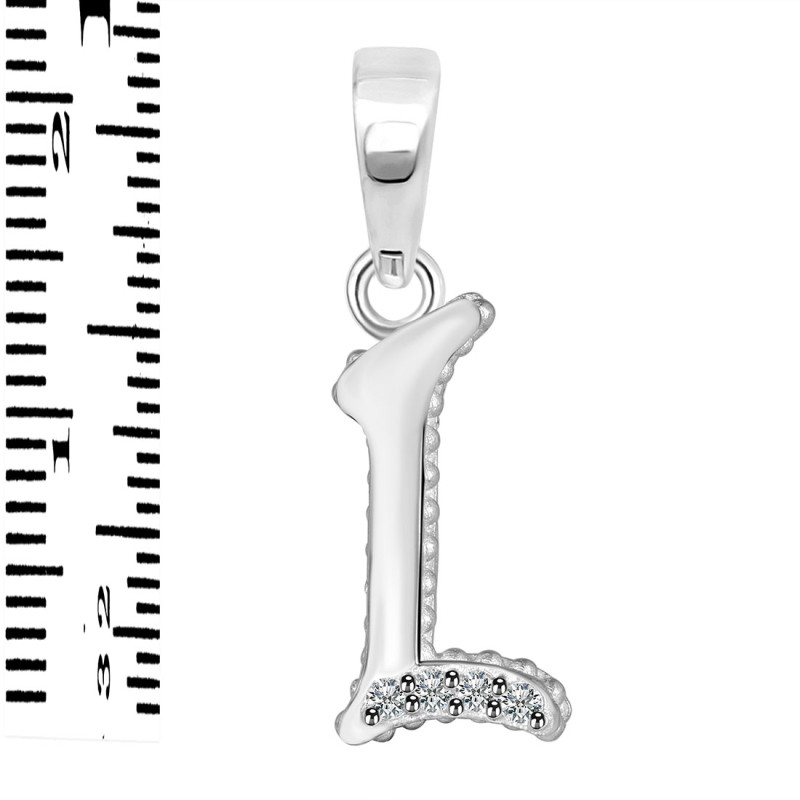 Cubic Zirconia Alphabet L Pendant CUZ-RDA-168.