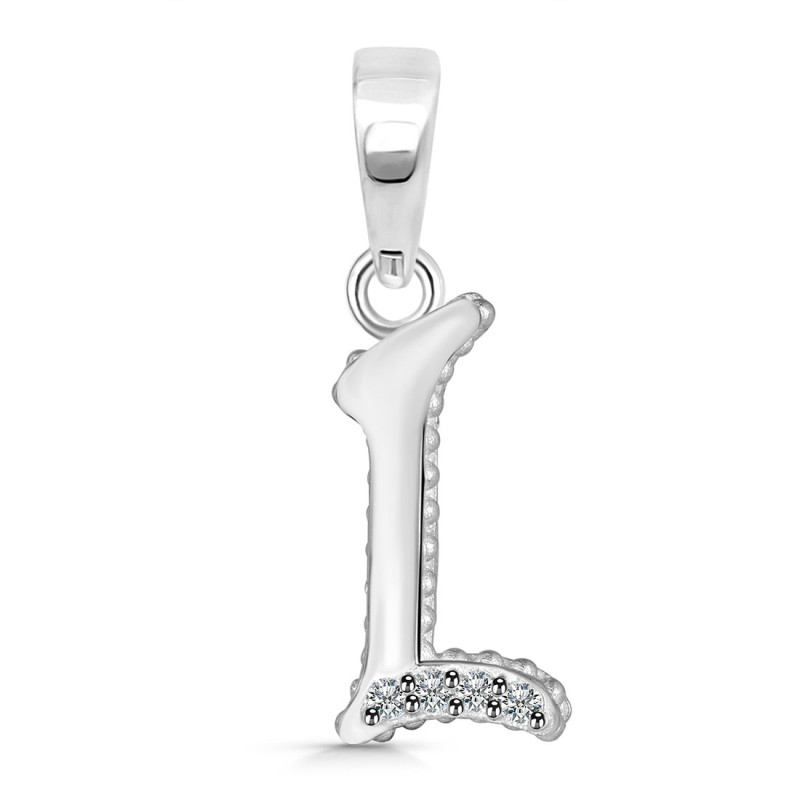 Cubic Zirconia Alphabet L Pendant CUZ-RDA-168.