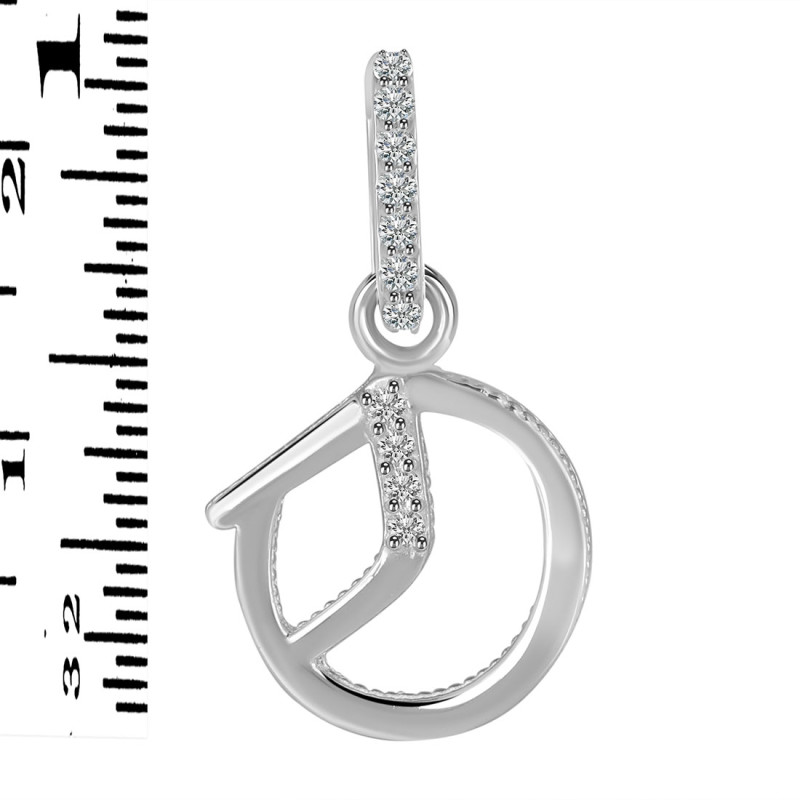 Cubic Zirconia Alphabet O Pendant CUZ-RDA-197.
