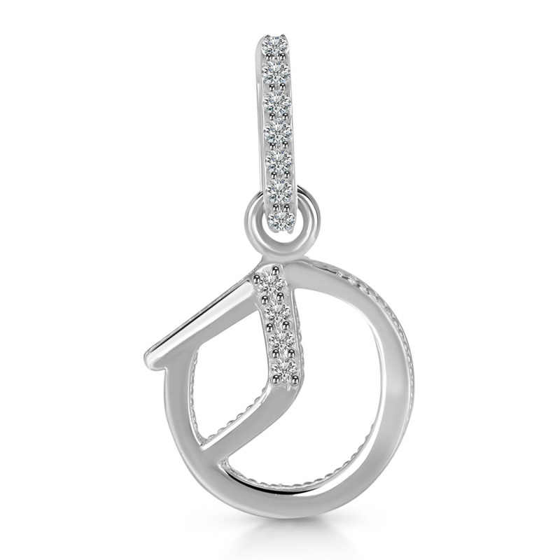 Cubic Zirconia Alphabet O Pendant CUZ-RDA-197.