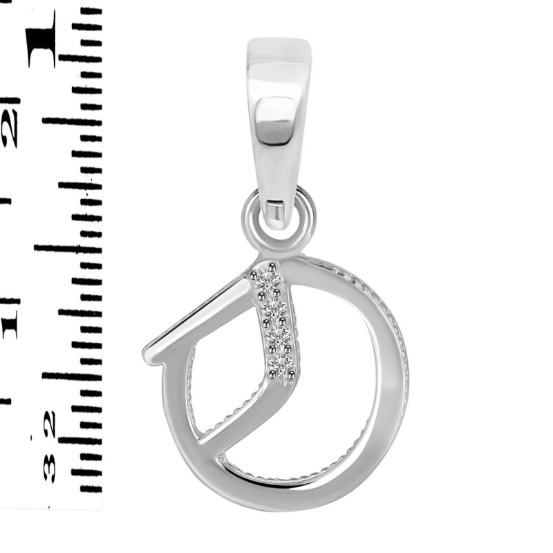 Cubic Zirconia Alphabet O Pendant CUZ-RDA-171.