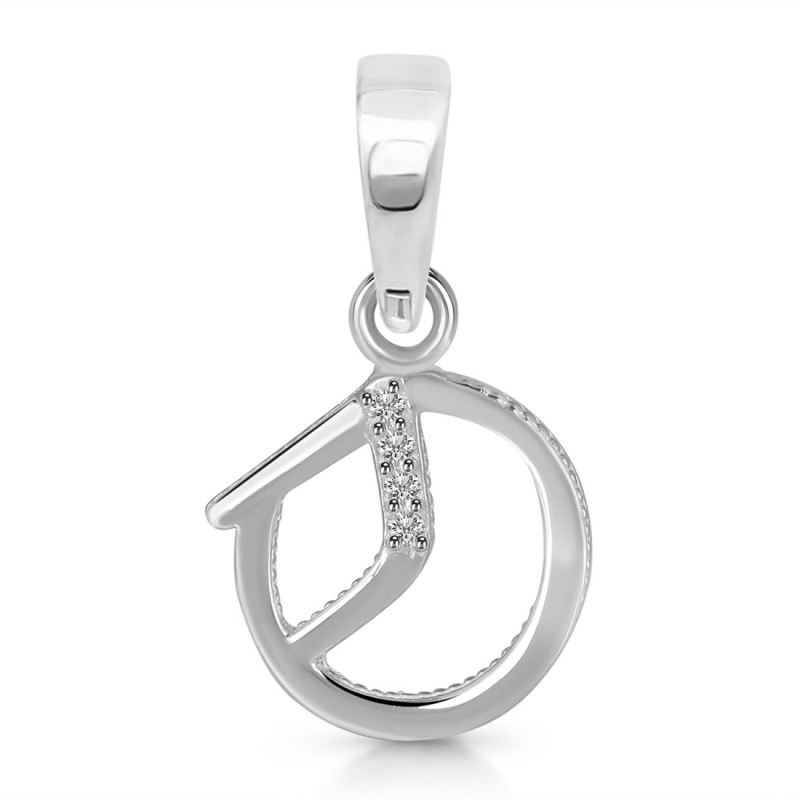 Cubic Zirconia Alphabet O Pendant CUZ-RDA-171.