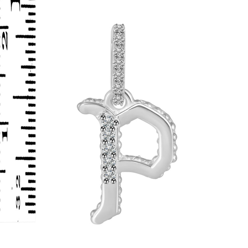 Cubic Zirconia Alphabet P Pendant CUZ-RDA-198.