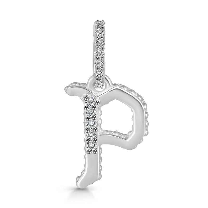 Cubic Zirconia Alphabet P Pendant CUZ-RDA-198.