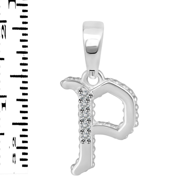 Cubic Zirconia Alphabet P Pendant CUZ-RDA-172.