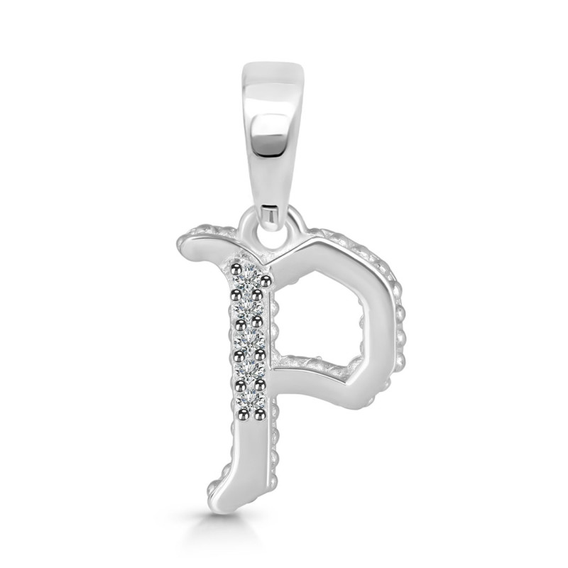 Cubic Zirconia Alphabet P Pendant CUZ-RDA-172.
