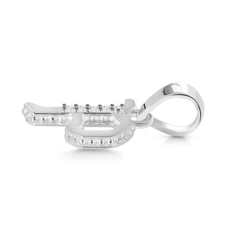 Cubic Zirconia Alphabet P Pendant