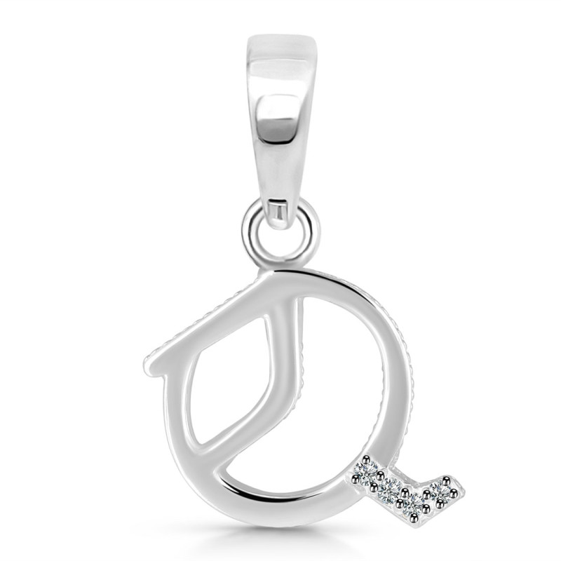 Cubic Zirconia Alphabet Q Pendant CUZ-RDA-173.
