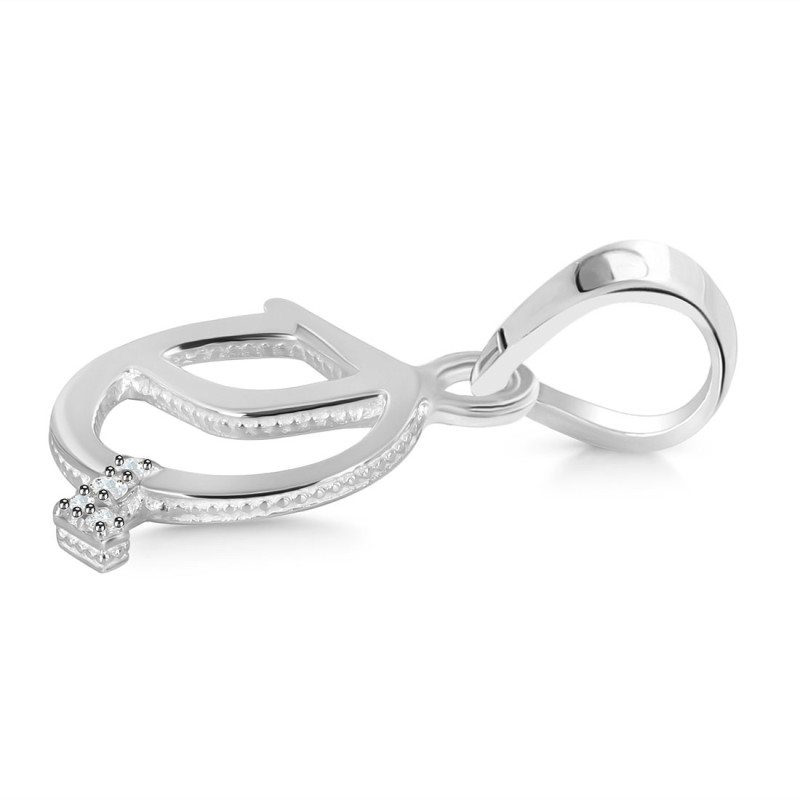 Cubic Zirconia Alphabet Q Pendant
