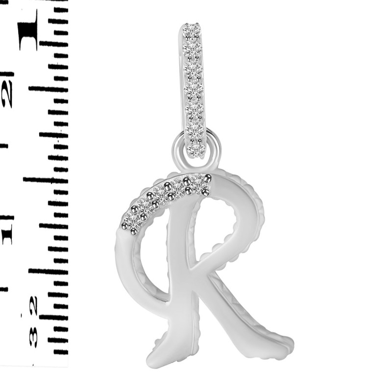 Cubic Zirconia Alphabet R Pendant CUZ-RDA-200.
