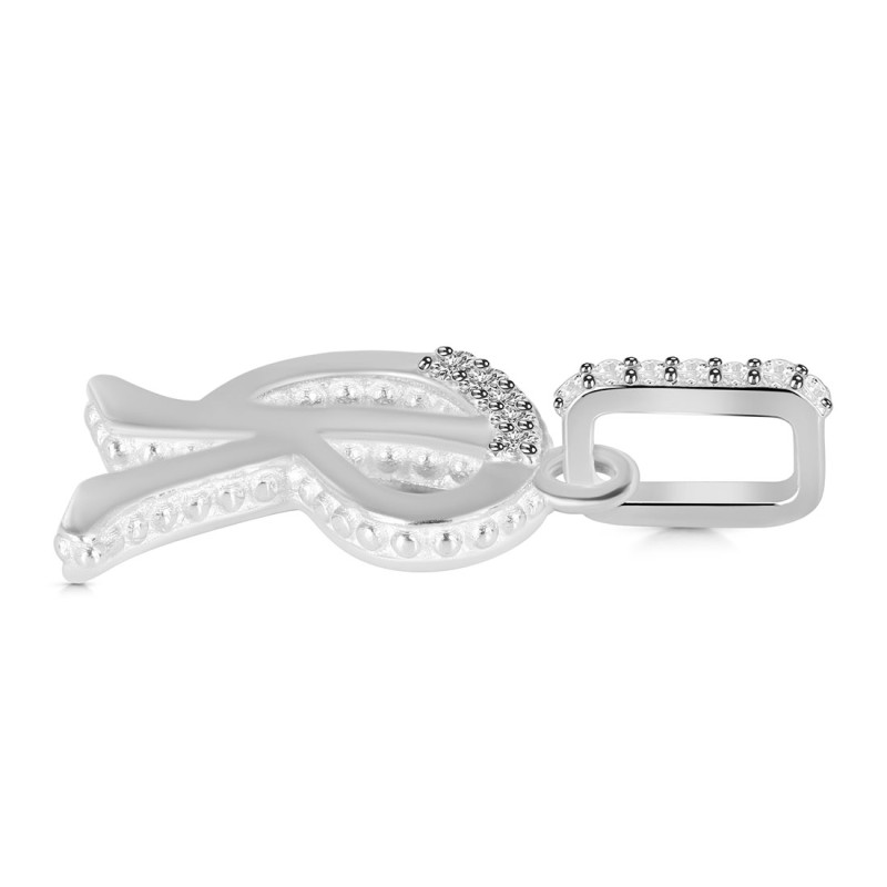 Cubic Zirconia Alphabet R Pendant