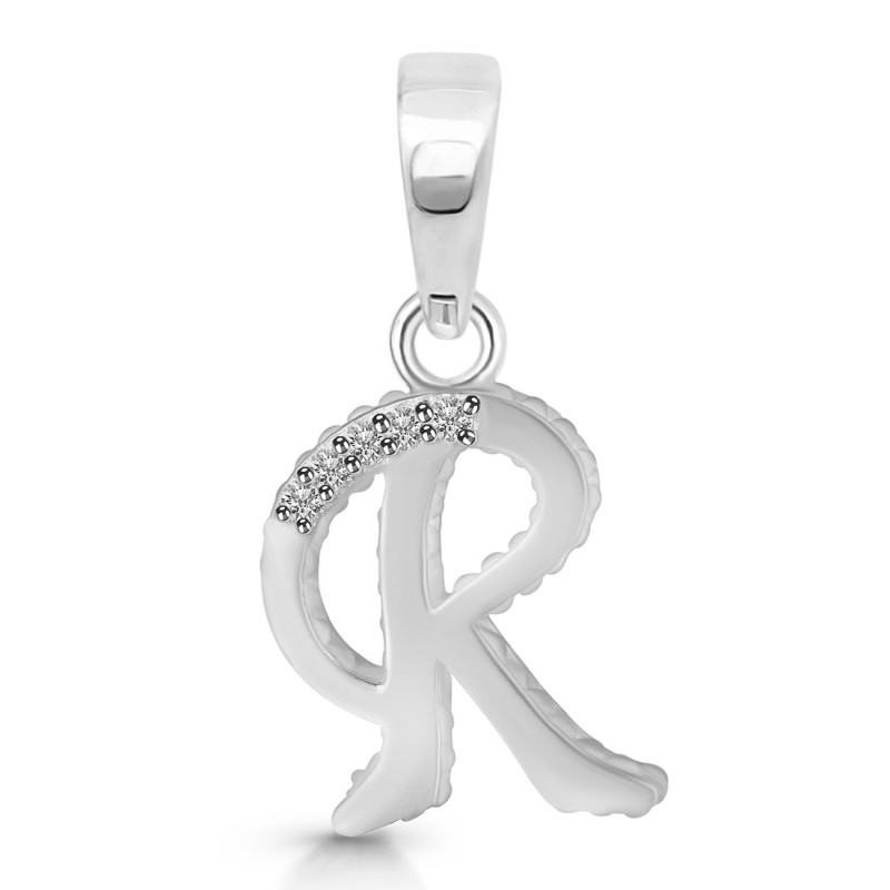 Cubic Zirconia Alphabet R Pendant CUZ-RDA-174.