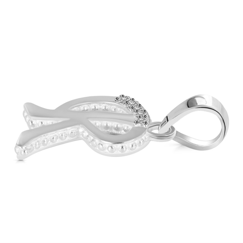 Cubic Zirconia Alphabet R Pendant
