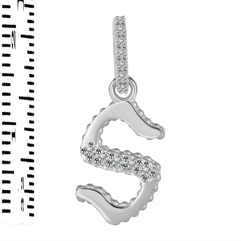 Cubic Zirconia Alphabet S Pendant CUZ-RDA-201.