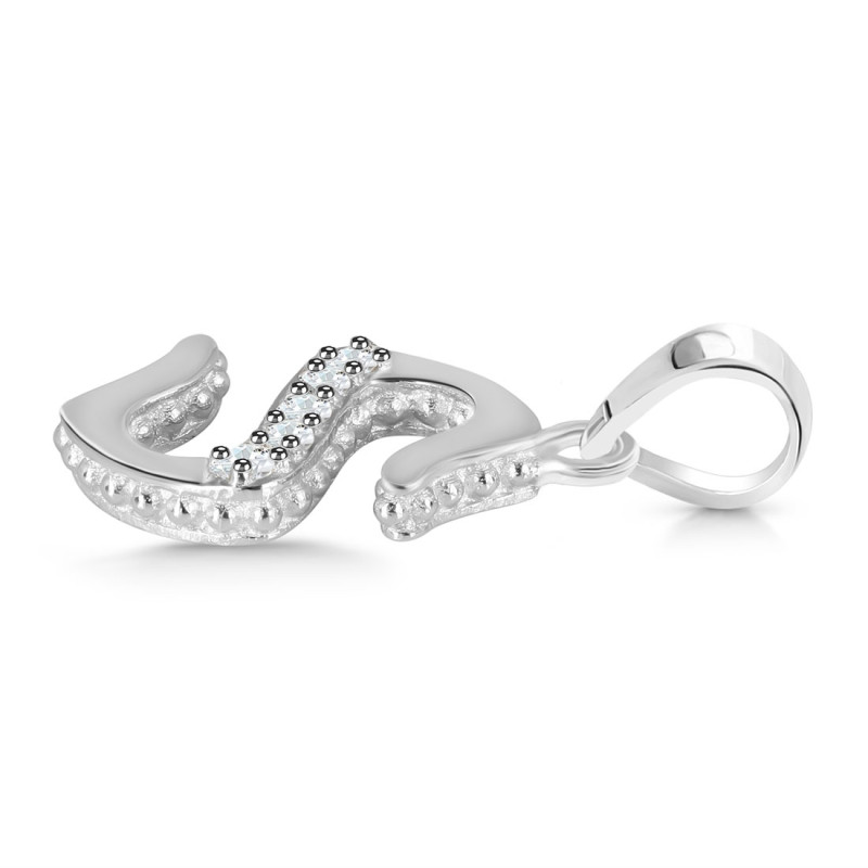 Cubic Zirconia Alphabet S Pendant