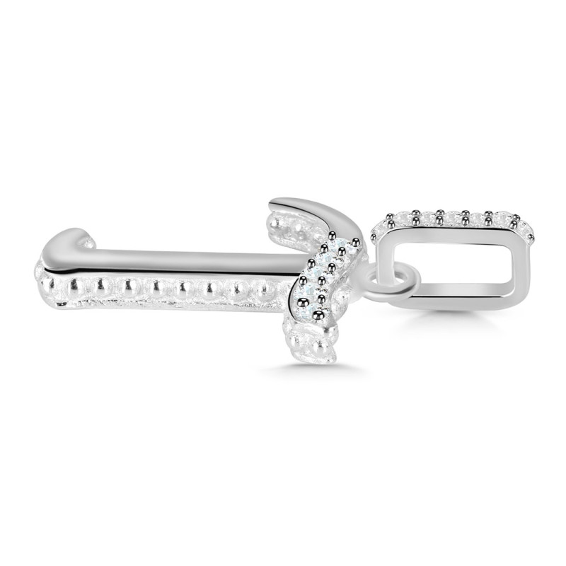 Cubic Zirconia Alphabet T Pendant