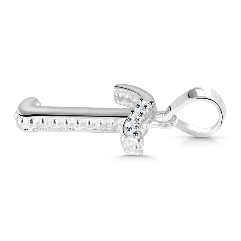 Cubic Zirconia Alphabet T Pendant