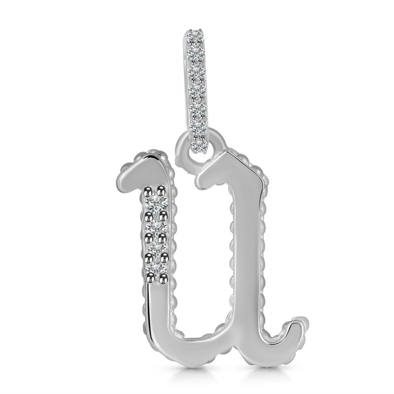 Cubic Zirconia Alphabet U Pendant CUZ-RDA-203.