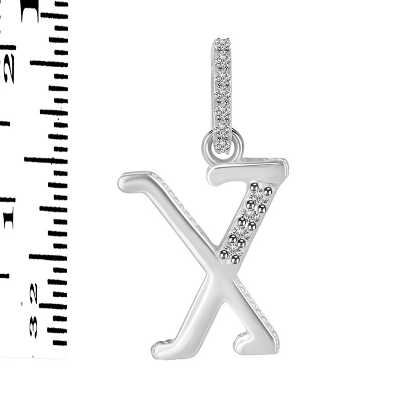 Cubic Zirconia Alphabet X Pendant CUZ-RDA-206.